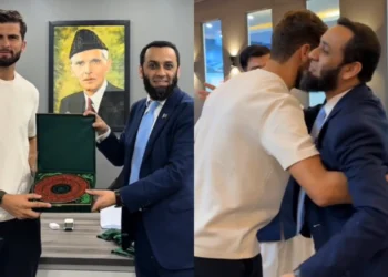 عطاء اللہ تارڑ اور کرکٹر شاہین شاہ آفریدی کی ملاقات، کرکٹ امور پر گفتگو